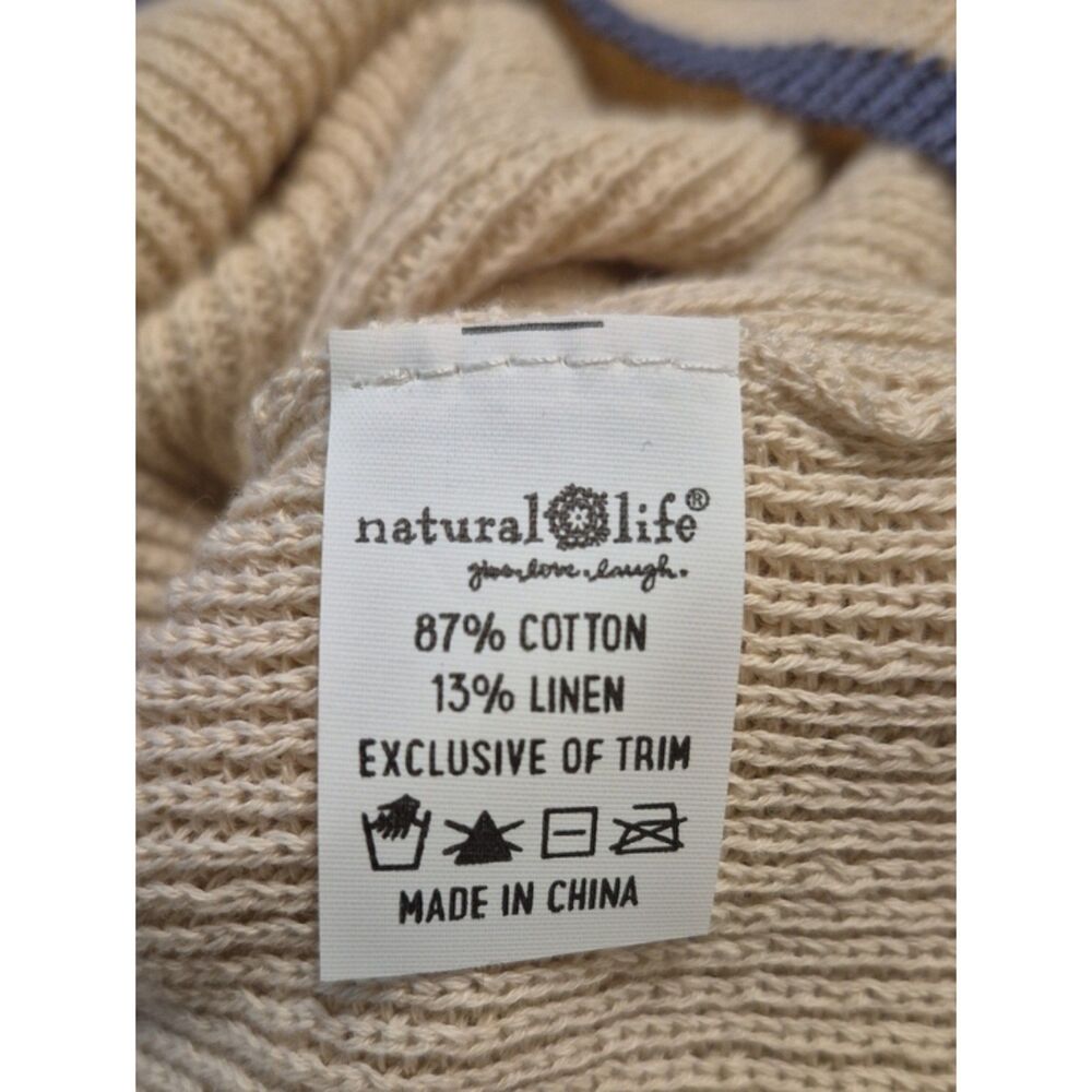 Natural Life Equestrian Horse Embroidered Sweater Vest XL Cotton Linen Western - Picture 6 of 12